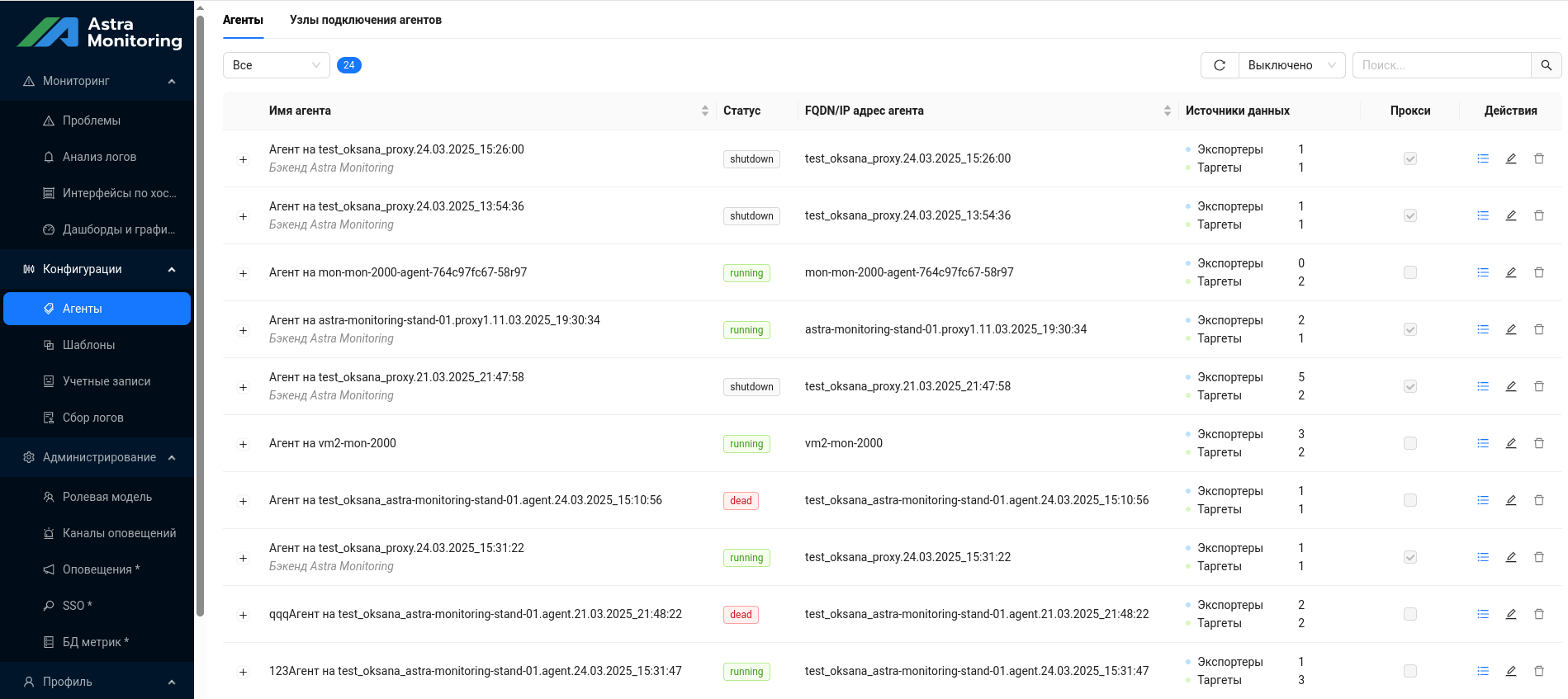 AM Agent list