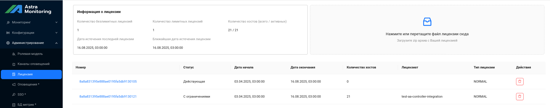 AM licenses list